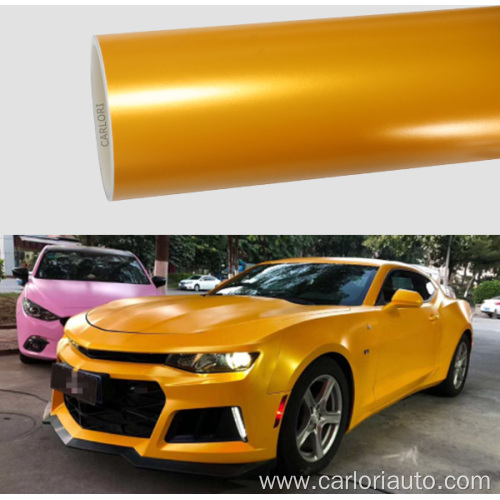 satin metallic yellow wrap vinyl